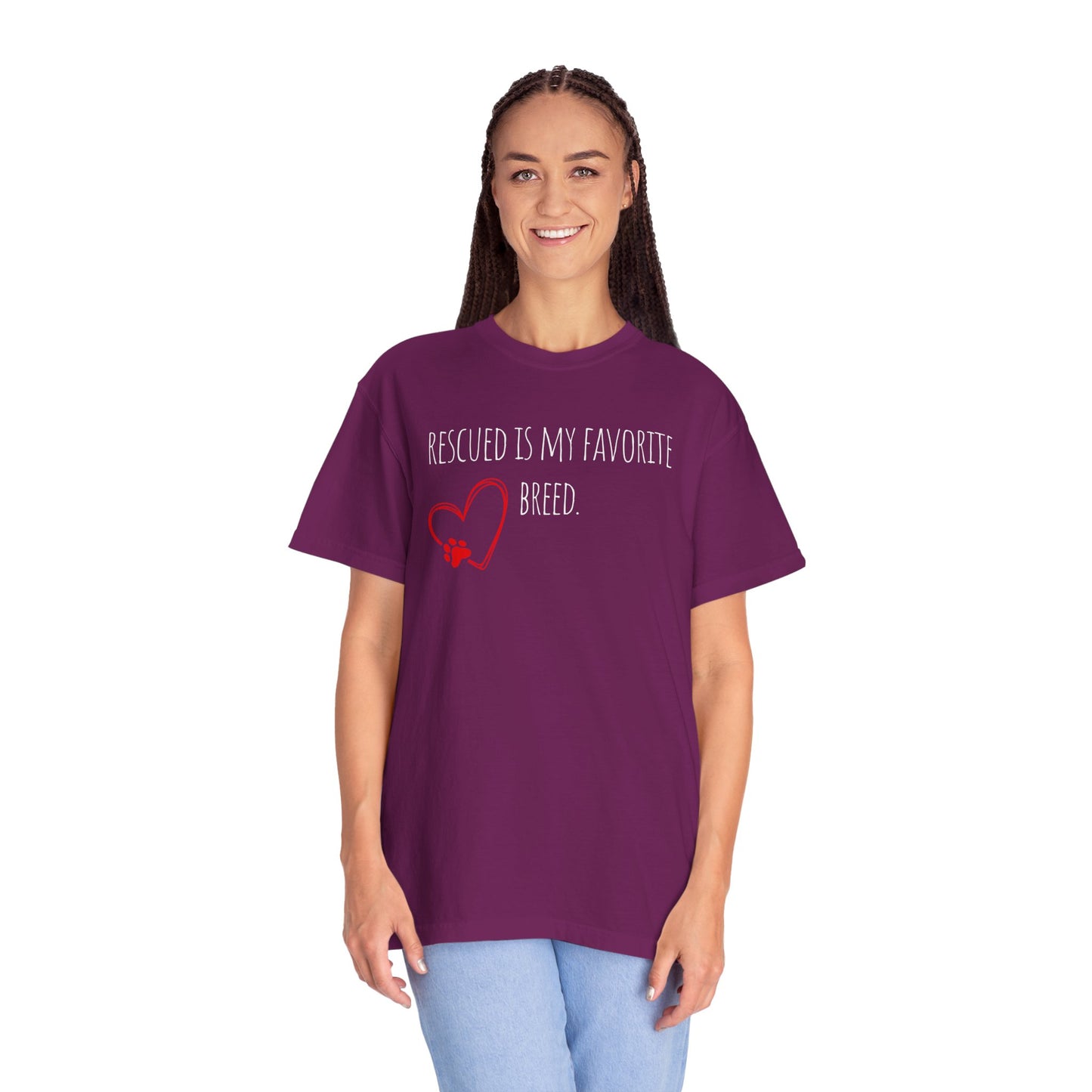 Unisex T-Shirt - "Rescued is My Favorite Breed" - Perfect for Dog Lovers