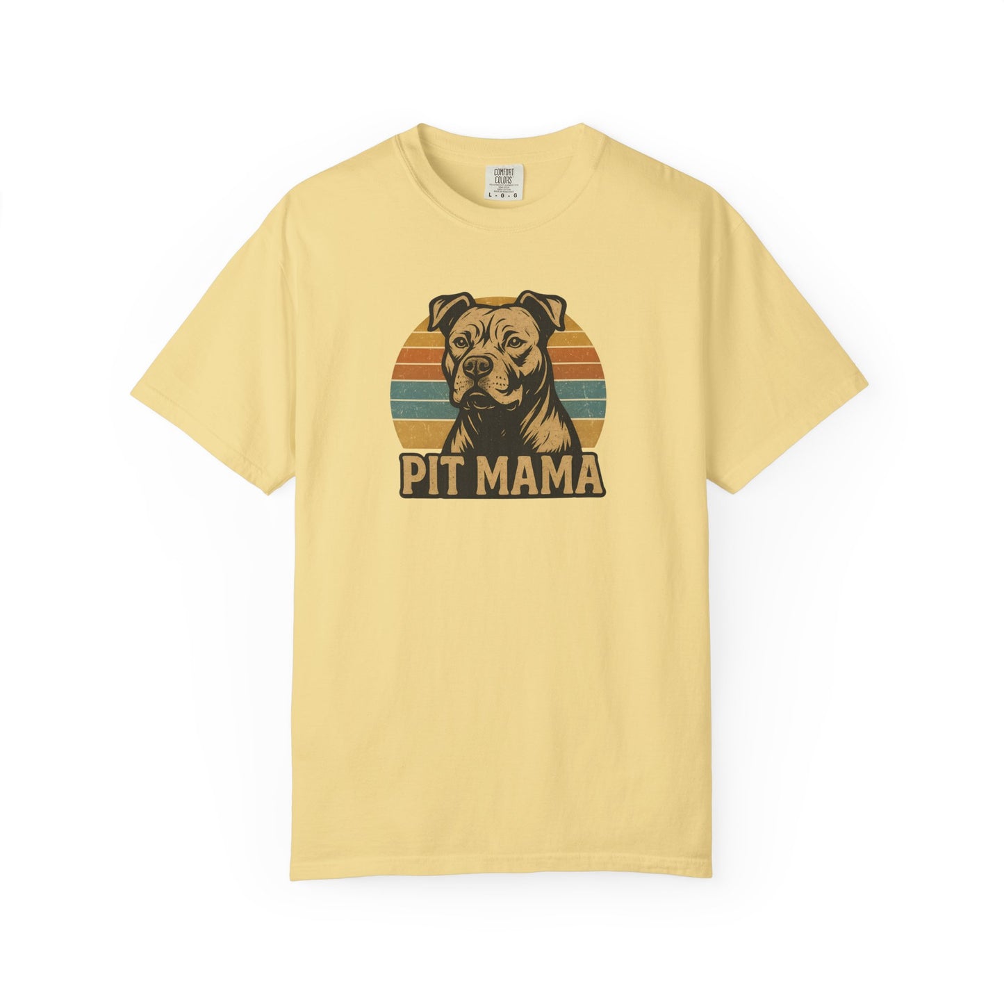 Retro Pit Mama T-Shirt | Garment-Dyed Tee for Dog Lovers | Perfect for Casual Wear, Gifts, Birthdays, Pet Celebrations, Dog Adoption Events