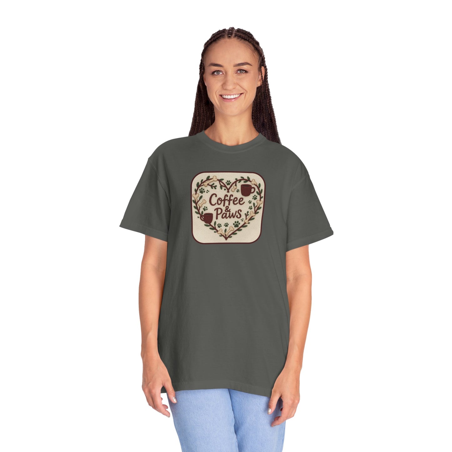 Coffee and Paws Graphic T-shirt