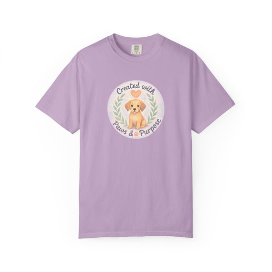 Created with Paws & Purpose T-Shirt, Pet Lover Gift, Dog Lover Apparel, Animal Rescue Support, Unique Gifts for Dog Owners