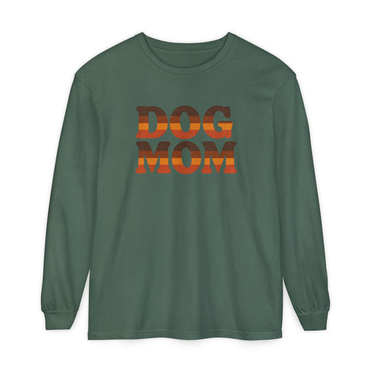 Dog Mom Long Sleeve Tee, Perfect Gift for Dog Lovers, Casual Wear, Pet-Themed Apparel, Great for Birthdays or Holidays
