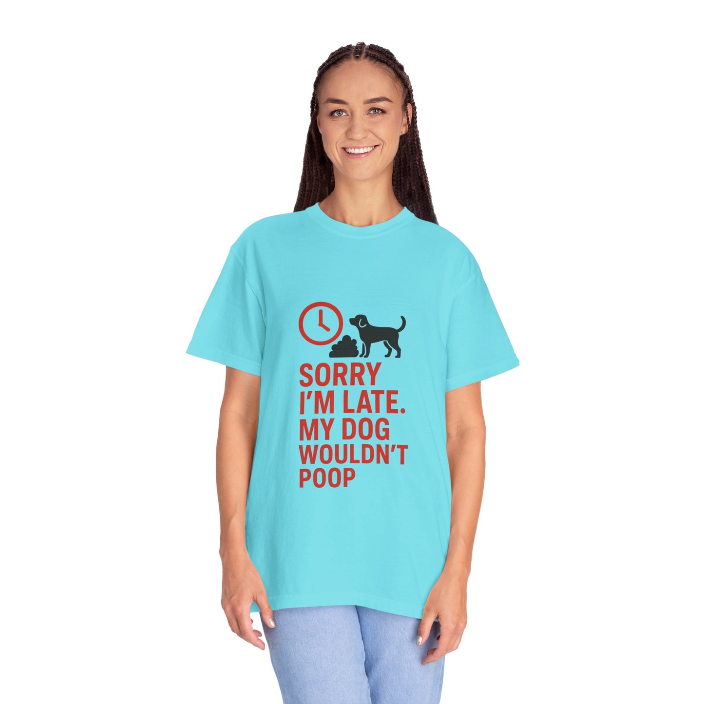 Funny Dog Lover T-Shirt, Sorry I'm Late, Pet Owner Gift, Unisex Tee, Casual Humor Shirt, Dog Mom, Dog Dad Tee