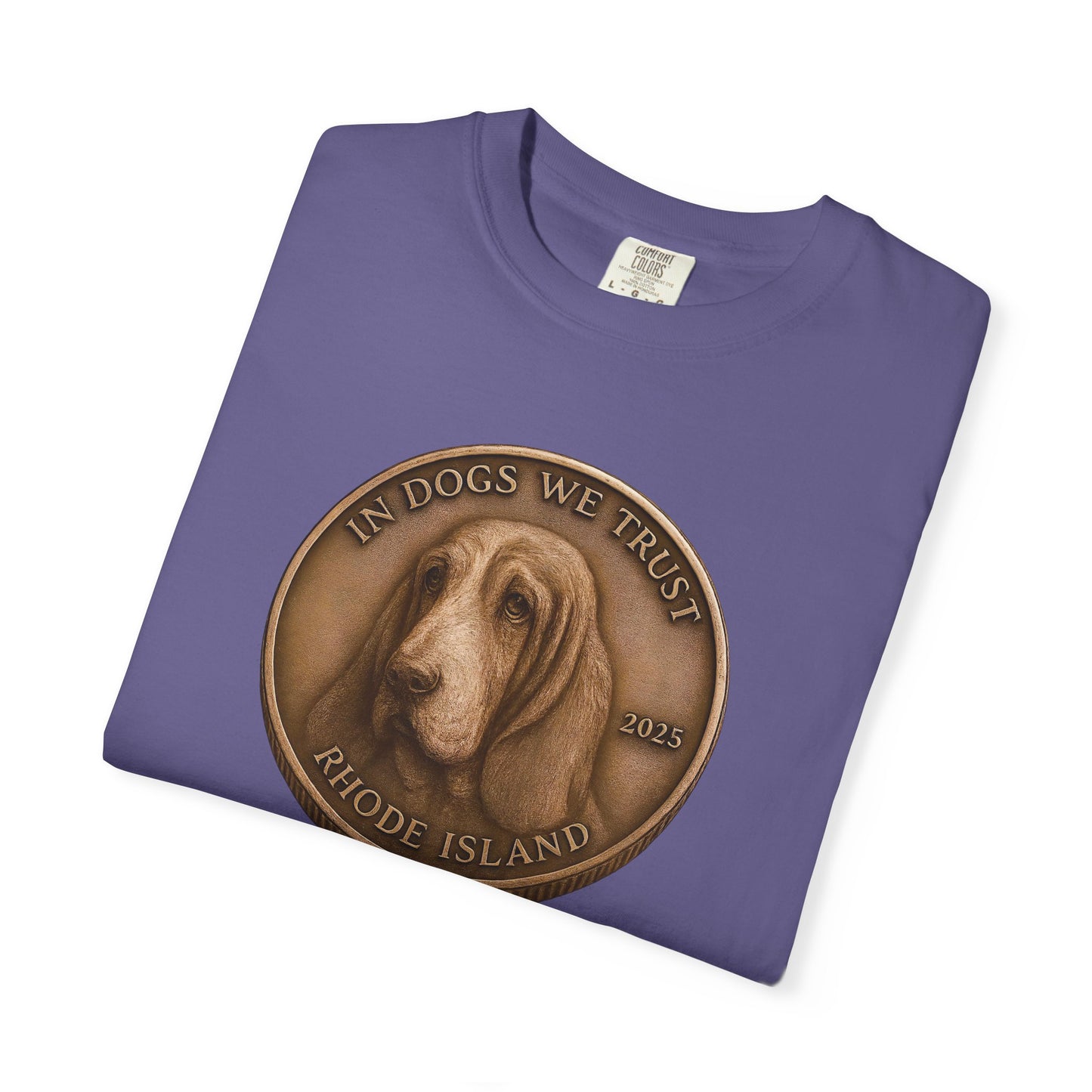 Rhode Island State Coin T-Shirt Collection - Proud Dog Breed Illustrations