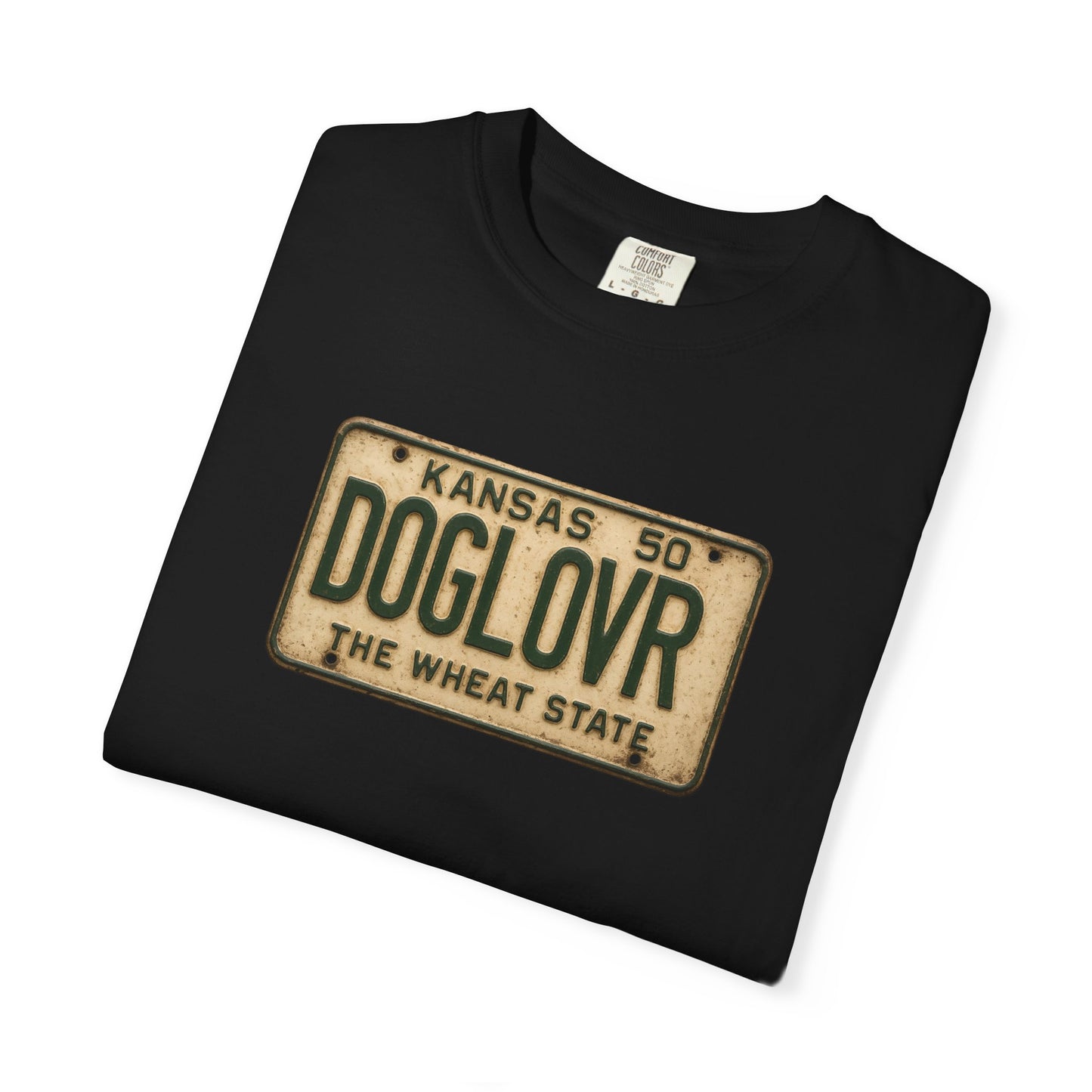 Vintage Kansas DOGLOVR State License Plate T-Shirt
