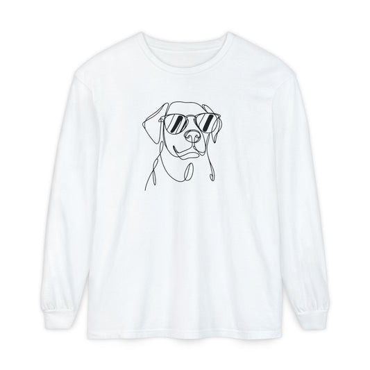 Cool Dog Long Sleeve T-Shirt | Unisex Garment-Dyed Tee