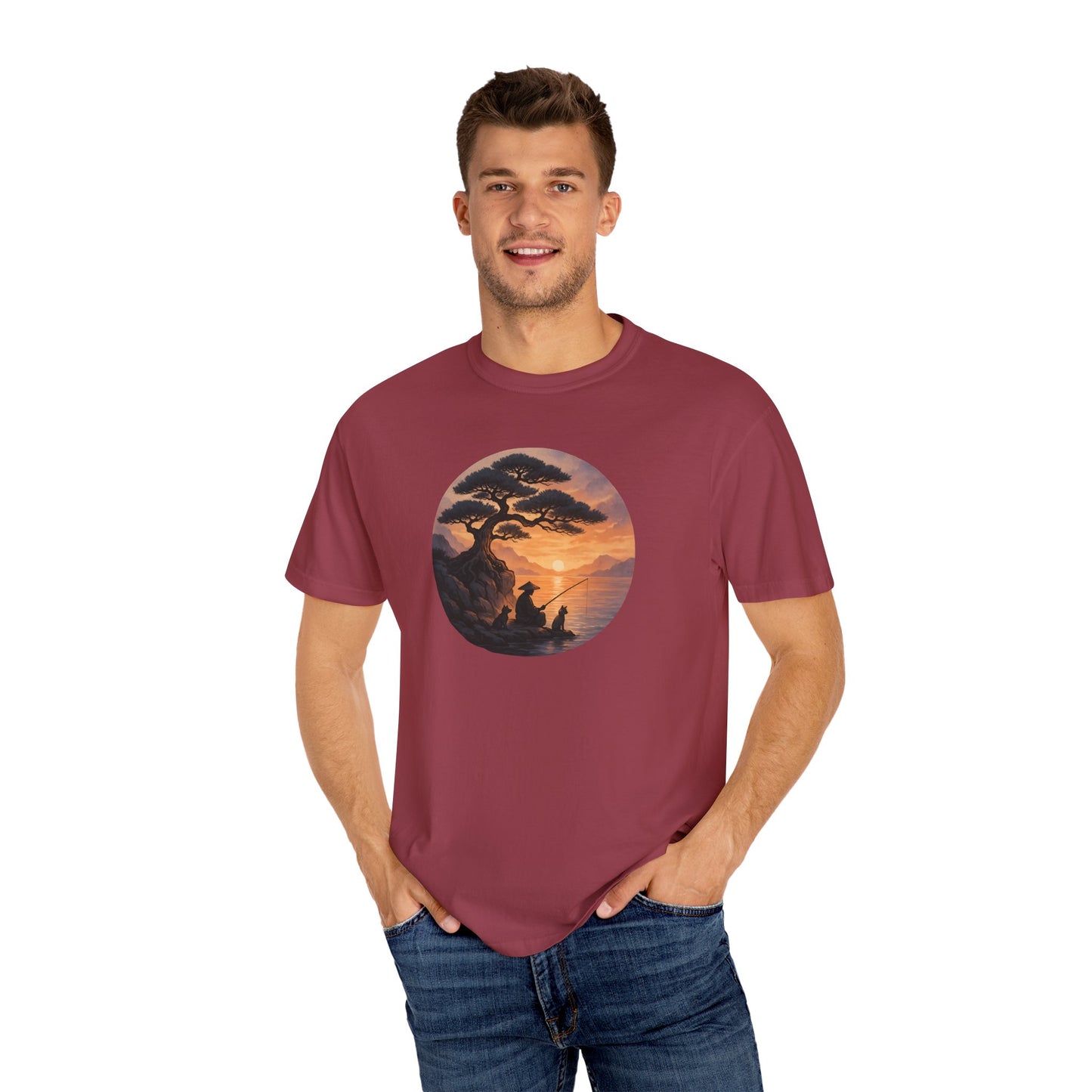 Vintage Sunset Fisherman T-shirt