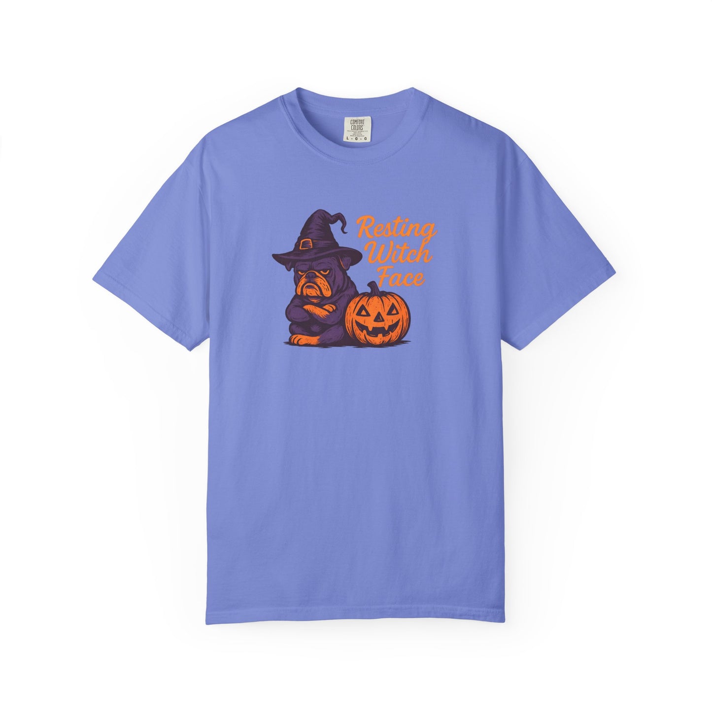 Halloween Bulldog Witch T-Shirt, Funny Resting Witch Face Tee