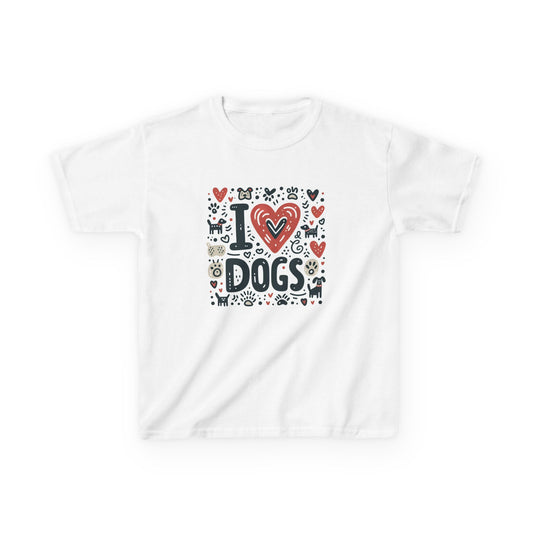 Kids Tee - Kids Love Dogs Design
