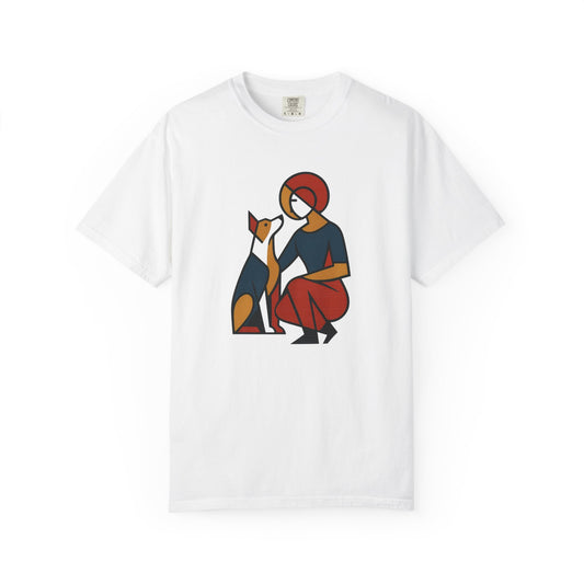 Artistic Dog Lover T-shirt, Unisex Tee, Pet Lover Gift, Casual Wear, Animal Art Shirt, Everyday Comfort
