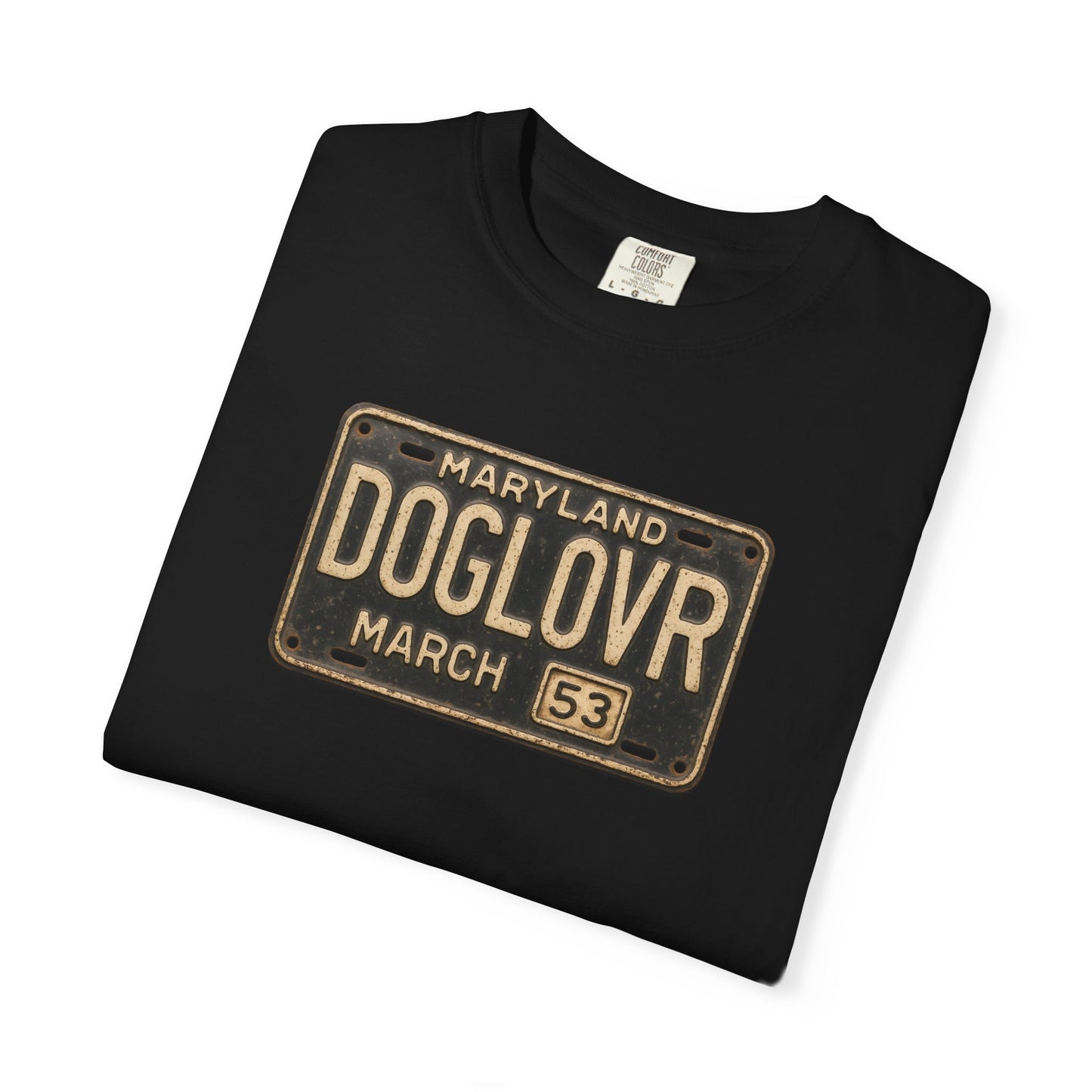 Vintage Maryland DOGLOVR State License Plate T-Shirt