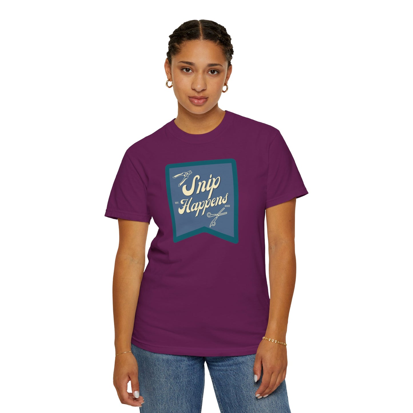Snip Happens Unisex Garment-Dyed T-Shirt - Fun & Casual Apparel for Stitching Lovers
