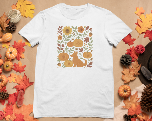 Autumn Floral Fox T-Shirt | Cozy Fall Apparel, Seasonal Gift, Nature Lover Tee, Cute Unisex Shirt, Harvest Celebration Wear