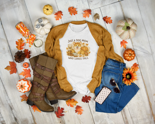 Dog Mom Fall T-Shirt, Unisex Garment-Dyed Tee, Autumn Apparel, Dog Lover Gift, Funny Fall Shirt, Seasonal Dog Mom Shirt