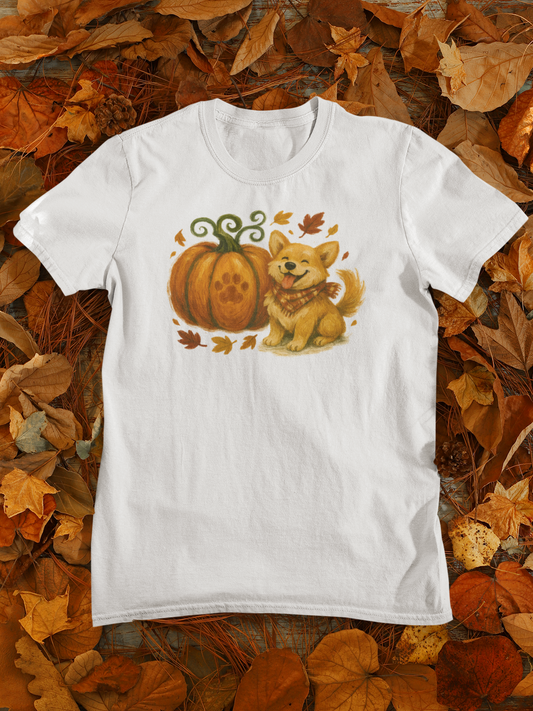 Autumn Corgi T-Shirt | Cozy Fall Tee, Cute Pet Lover Shirt, Harvest Festival Apparel, Thanksgiving Gift, Seasonal Graphic Tee