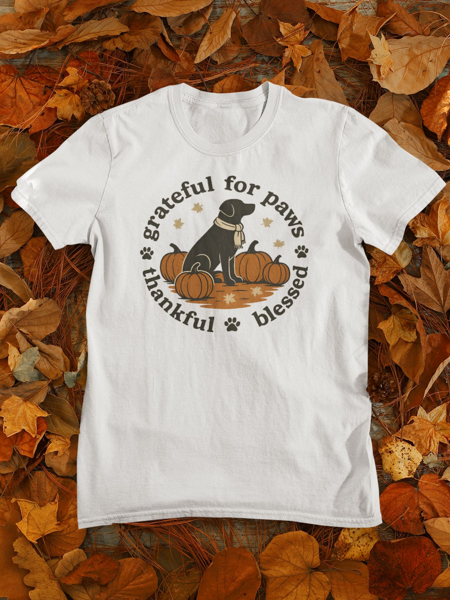 Thankful for Paws T-Shirt, Grateful Dog Shirt, Fall Pet Lover Tee, Unisex Autumn Apparel, Dog Mom Gift, Thanksgiving Shirt
