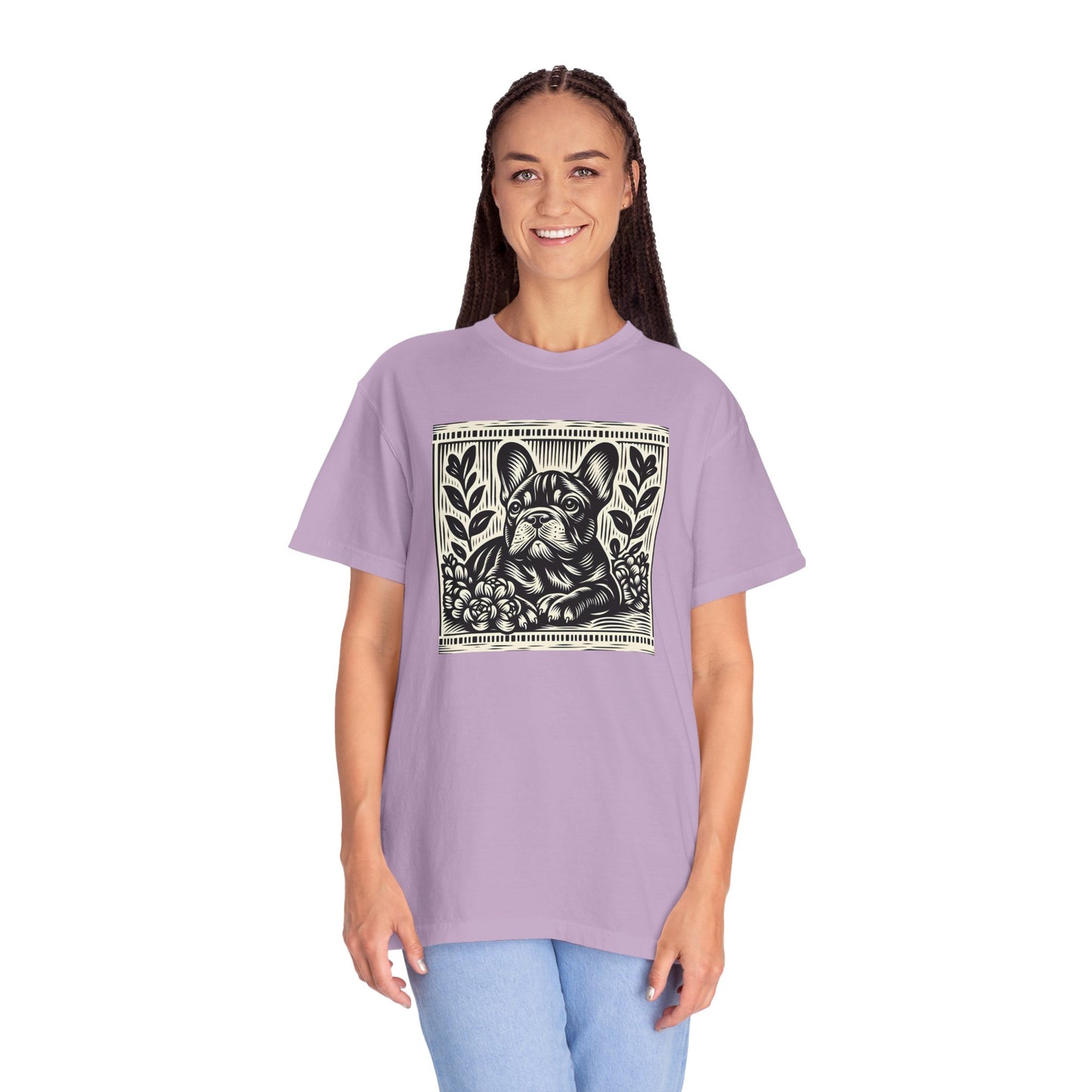 French Bulldog Vintage Graphic T-Shirt - Unisex Garment-Dyed Tee