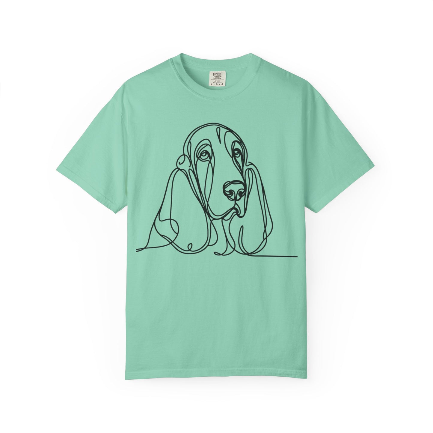 Basset Hound Line Art T-Shirt | Unisex Garment-Dyed Tee