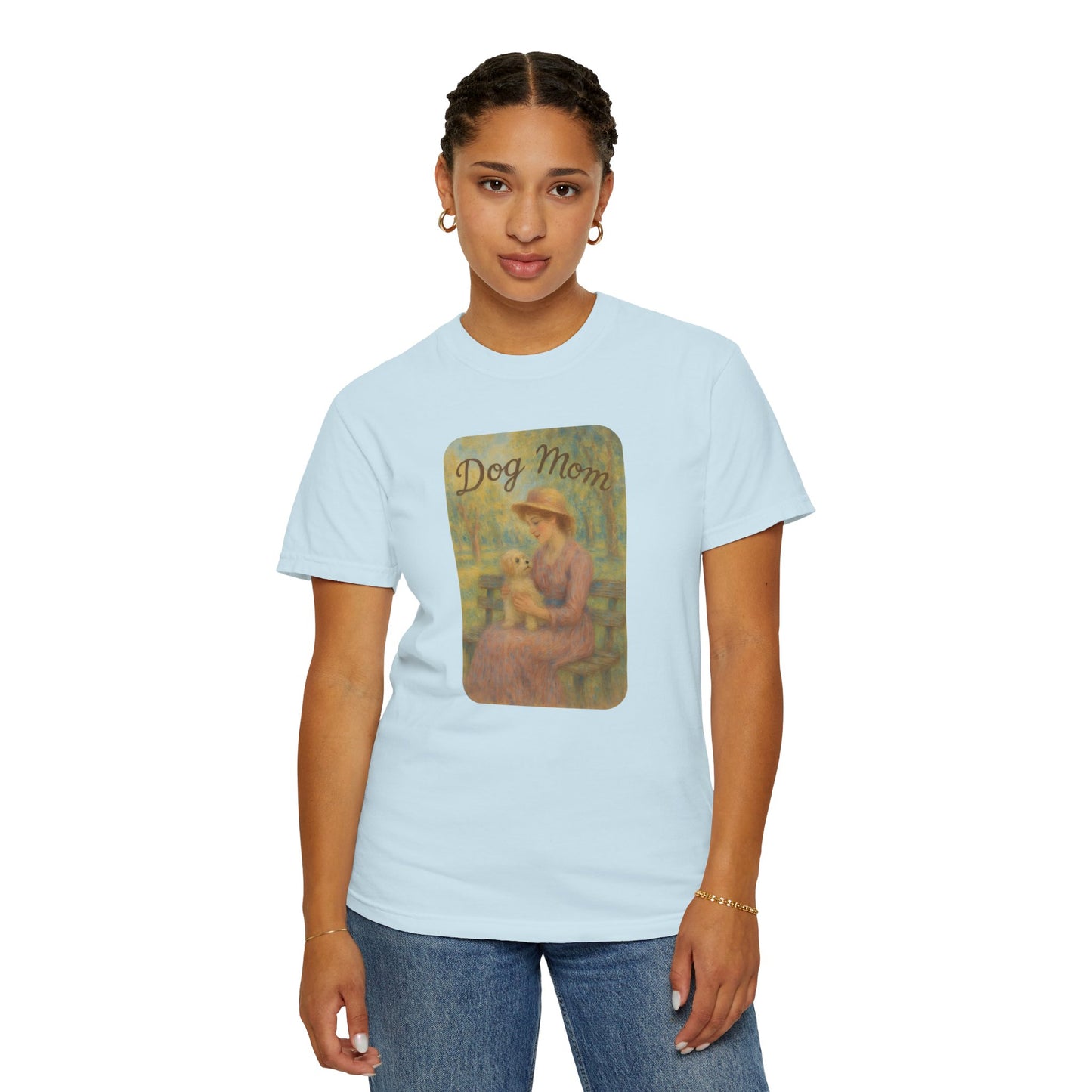 Dog Mom Garment-Dyed T-Shirt - Perfect Gift for Pet Lovers, Casual Wear, Dog Owners, Mother's Day, Dog-Themed Apparel