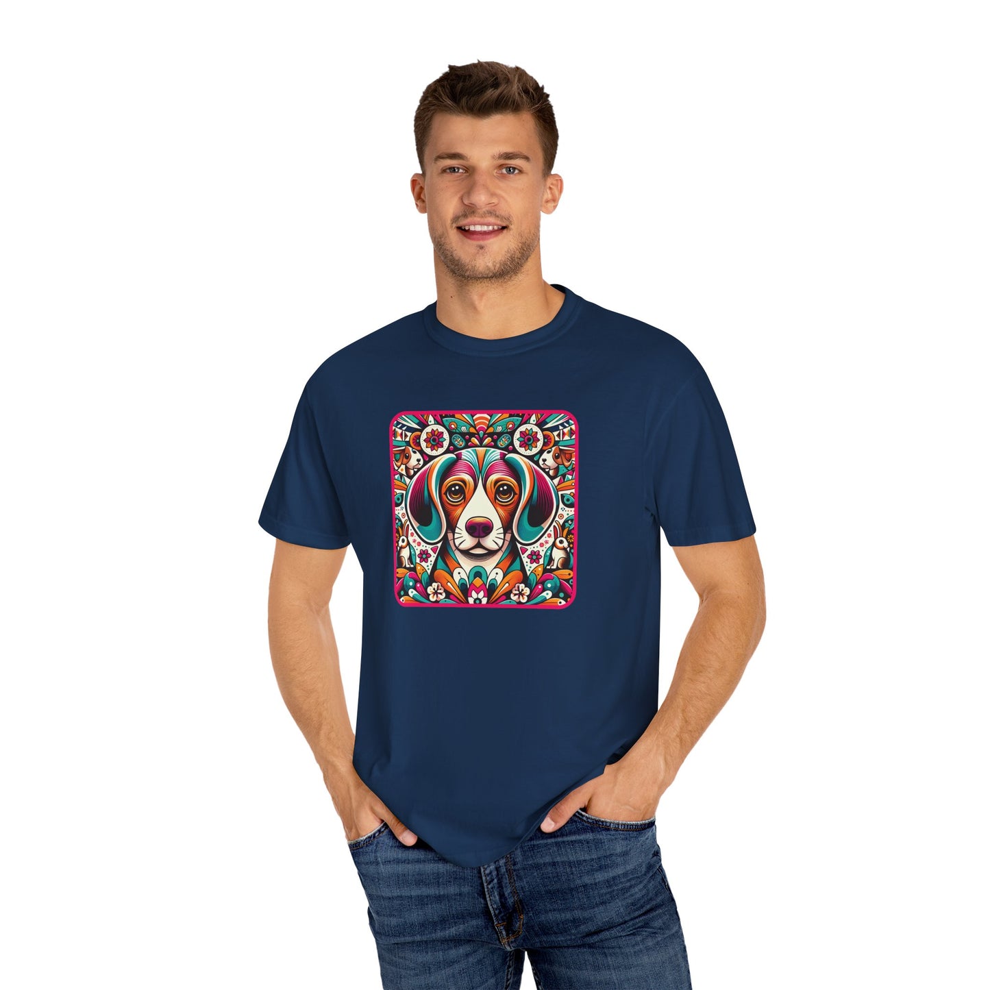 Colorful Dog Art T-Shirt - Perfect for Animal Lovers