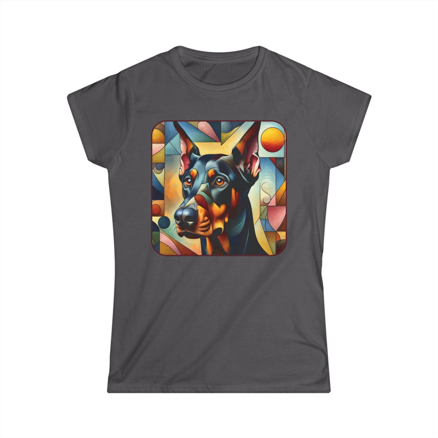 Doberman Pinscher Petcasso Graphic Print Tee-Shirt