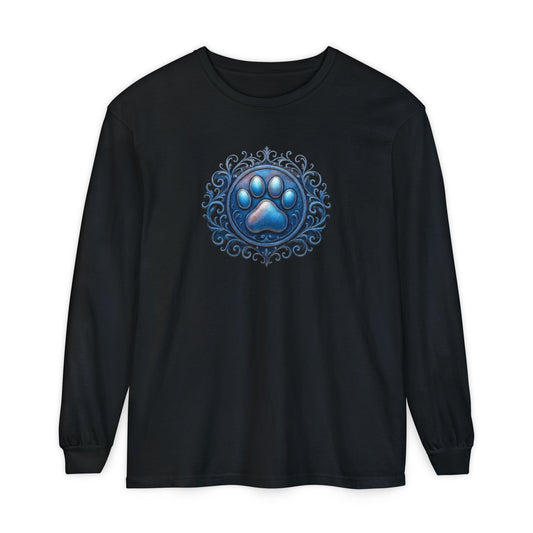 Paw Print Long Sleeve T-Shirt for Pet Lovers | Cozy Gift for Animal Enthusiasts, Casual Wear, Dog Mom Gift, Unique Pet Tee, Everyday Fashion