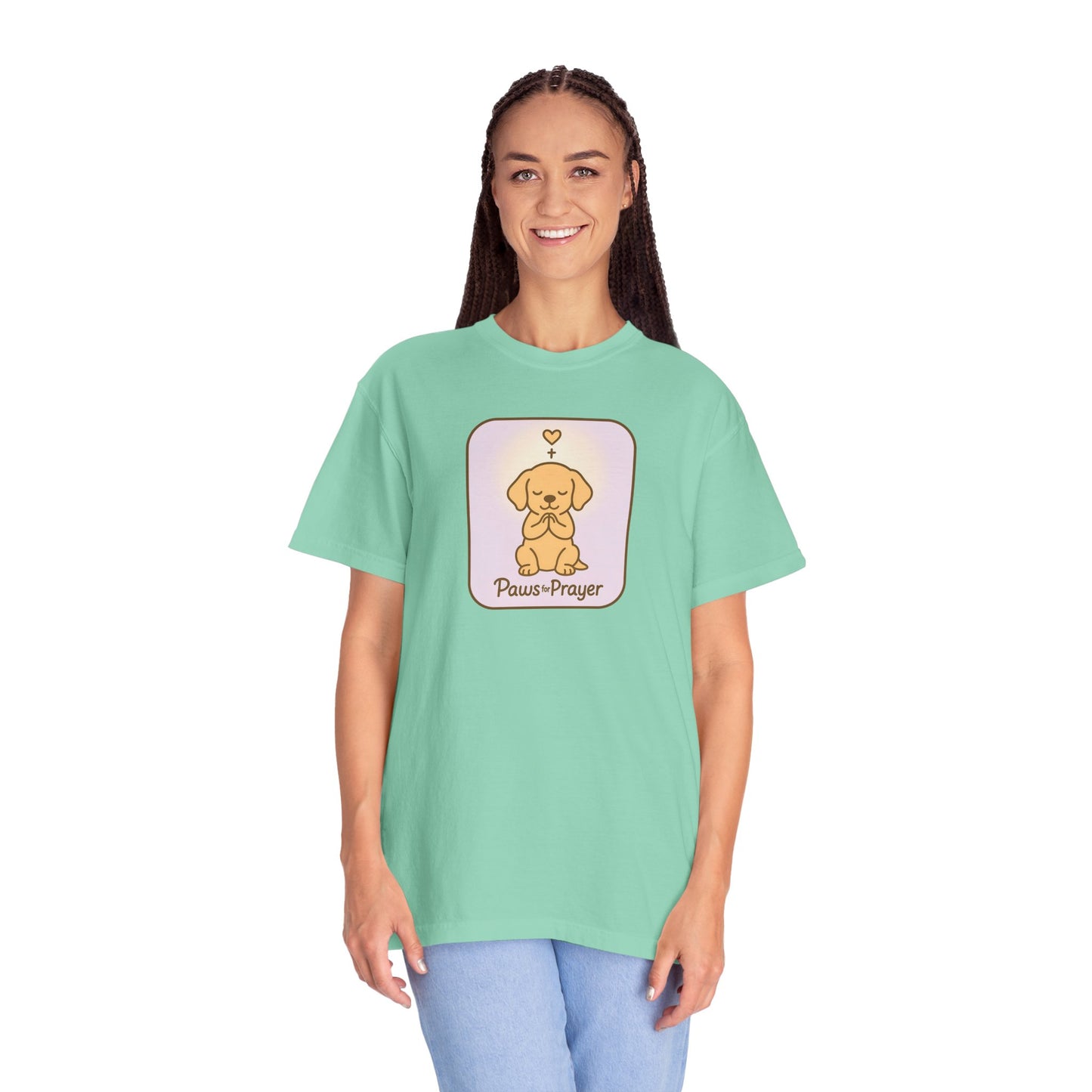 Prayerful Paws Unisex T-Shirt, Dog Lover Gift, Cute Pet Tee, Animal Prayer Shirt, Casual Animal Tees, Gift for Dog Owners