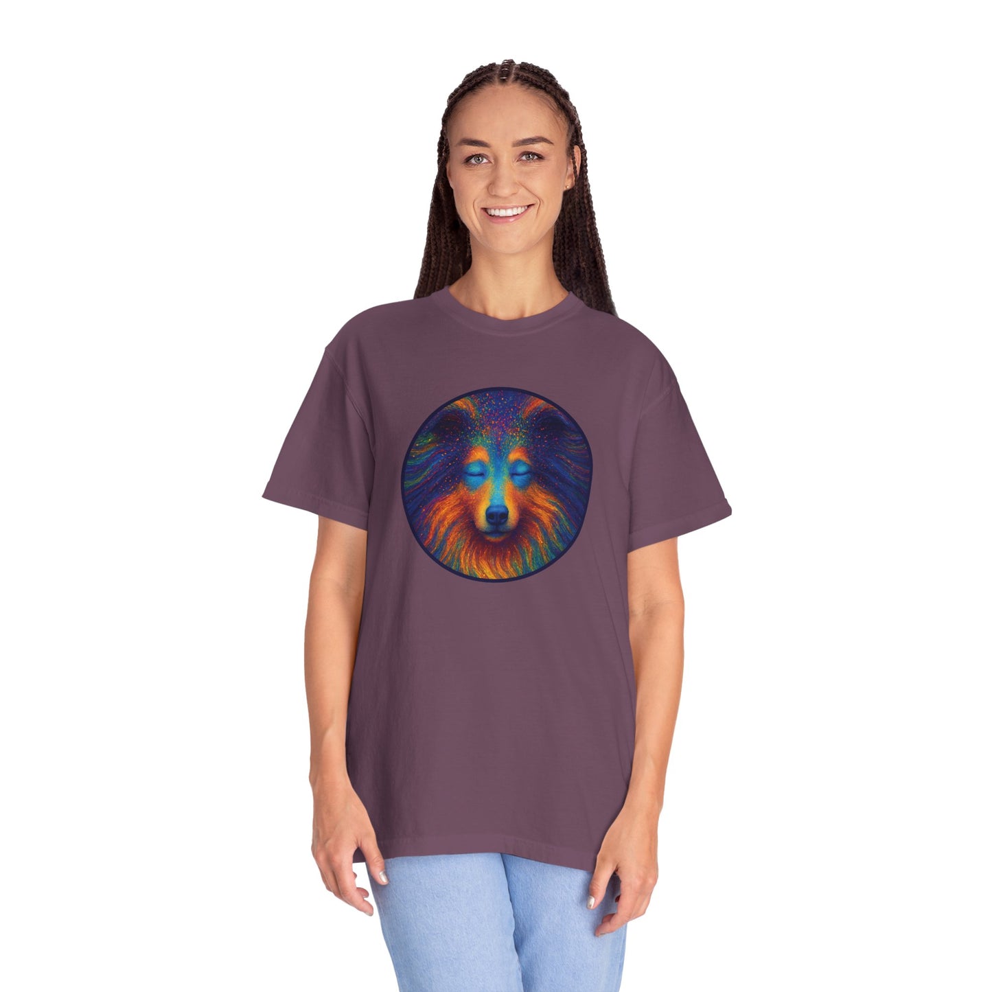 Vibrant Art T-Shirt, Psychedelic Collie Shirt