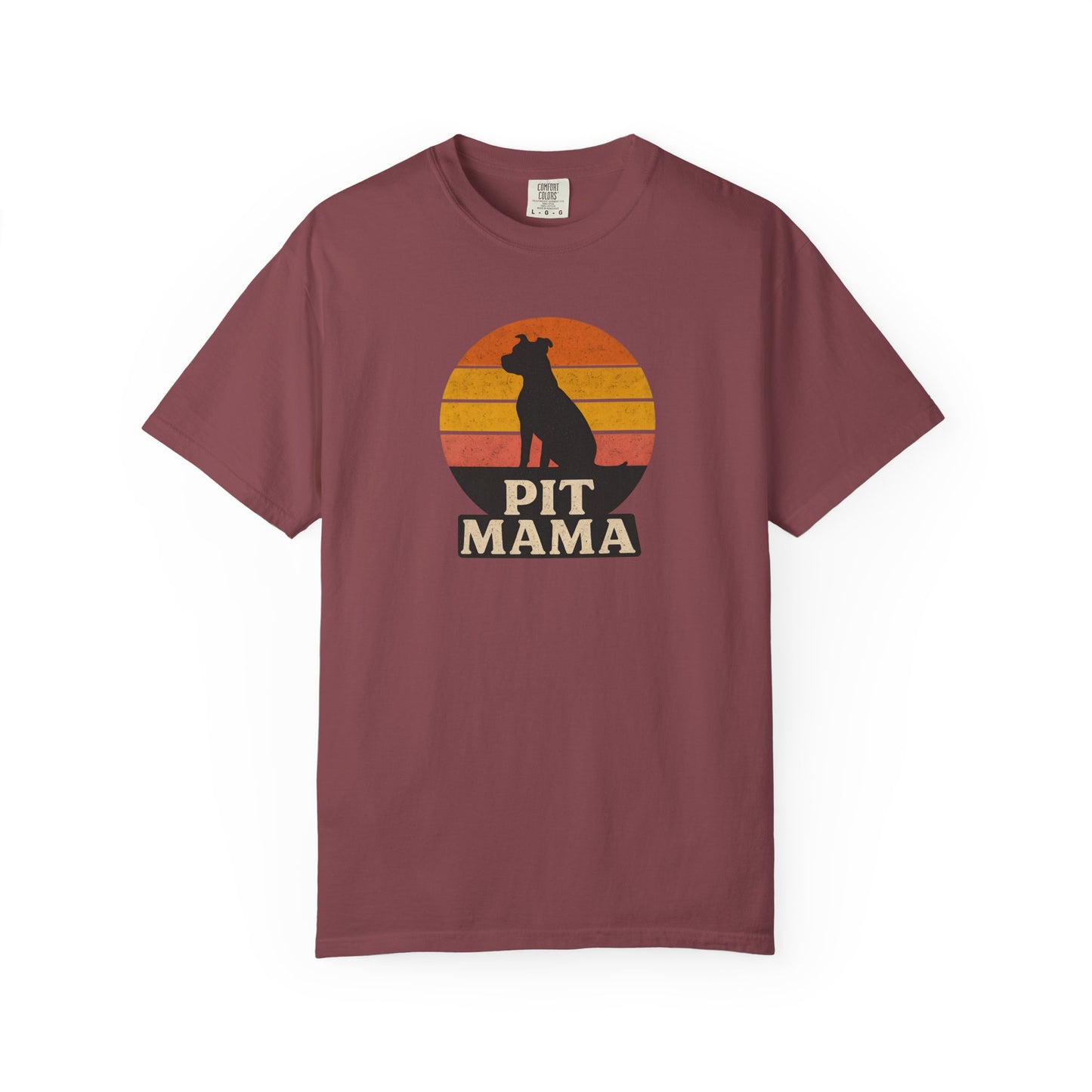 PIT MAMA Unisex Garment-Dyed T-Shirt, Dog Lover Gift, Pet Mom Apparel, Casual Tee, Perfect for Everyday Wear