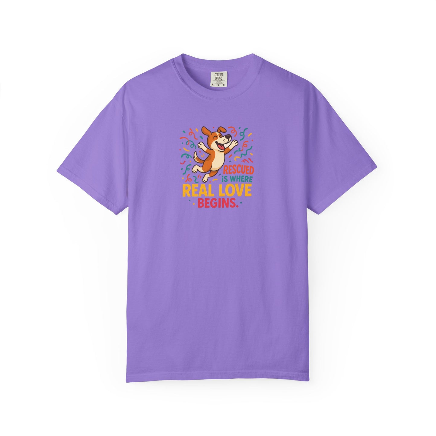 Rescue Love T-Shirt, Unisex Dog Lover Tee, Adoption Awareness Shirt, Pet Rescue Apparel, Gift for Animal Lovers