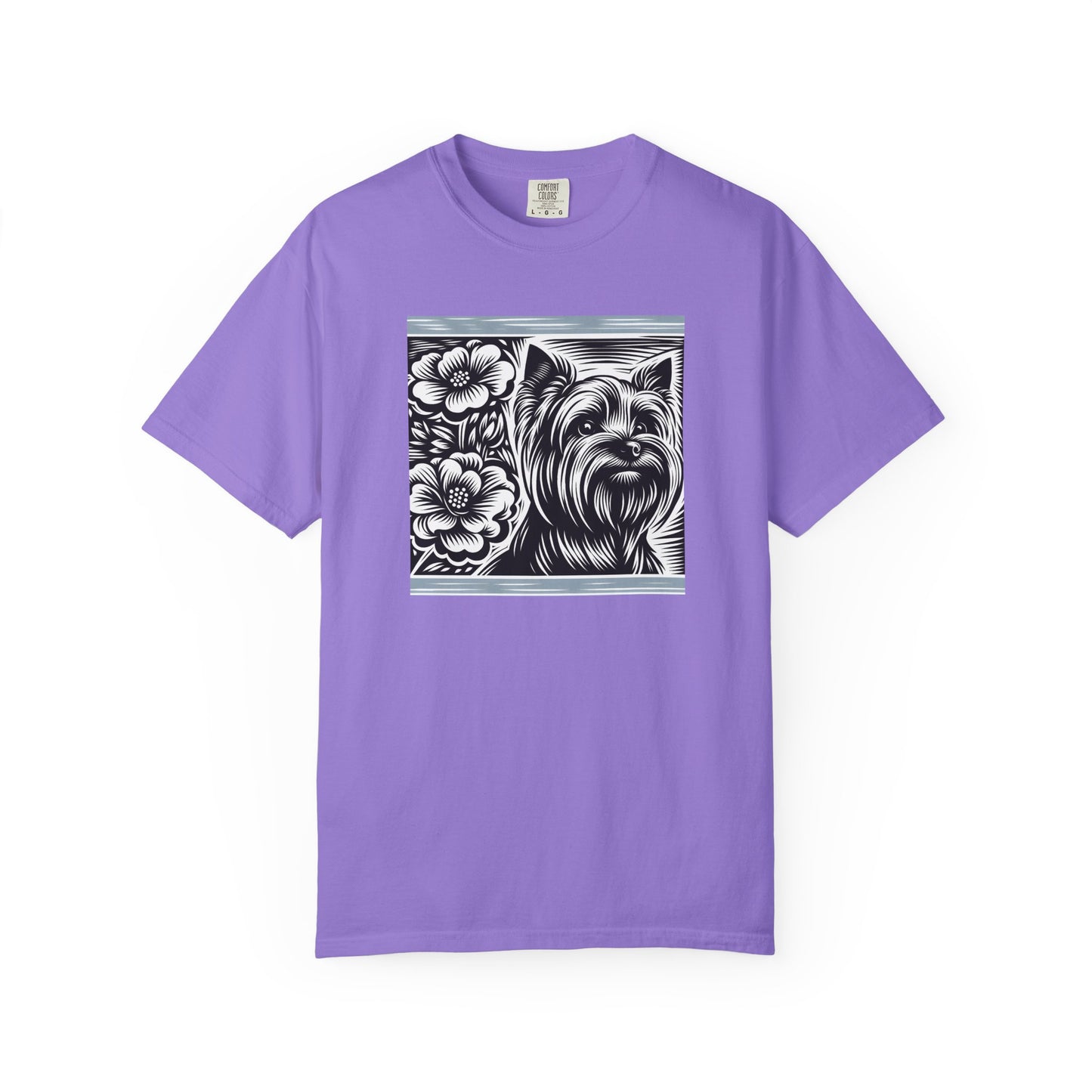 Cute Yorkie Floral T-Shirt for Dog Lovers