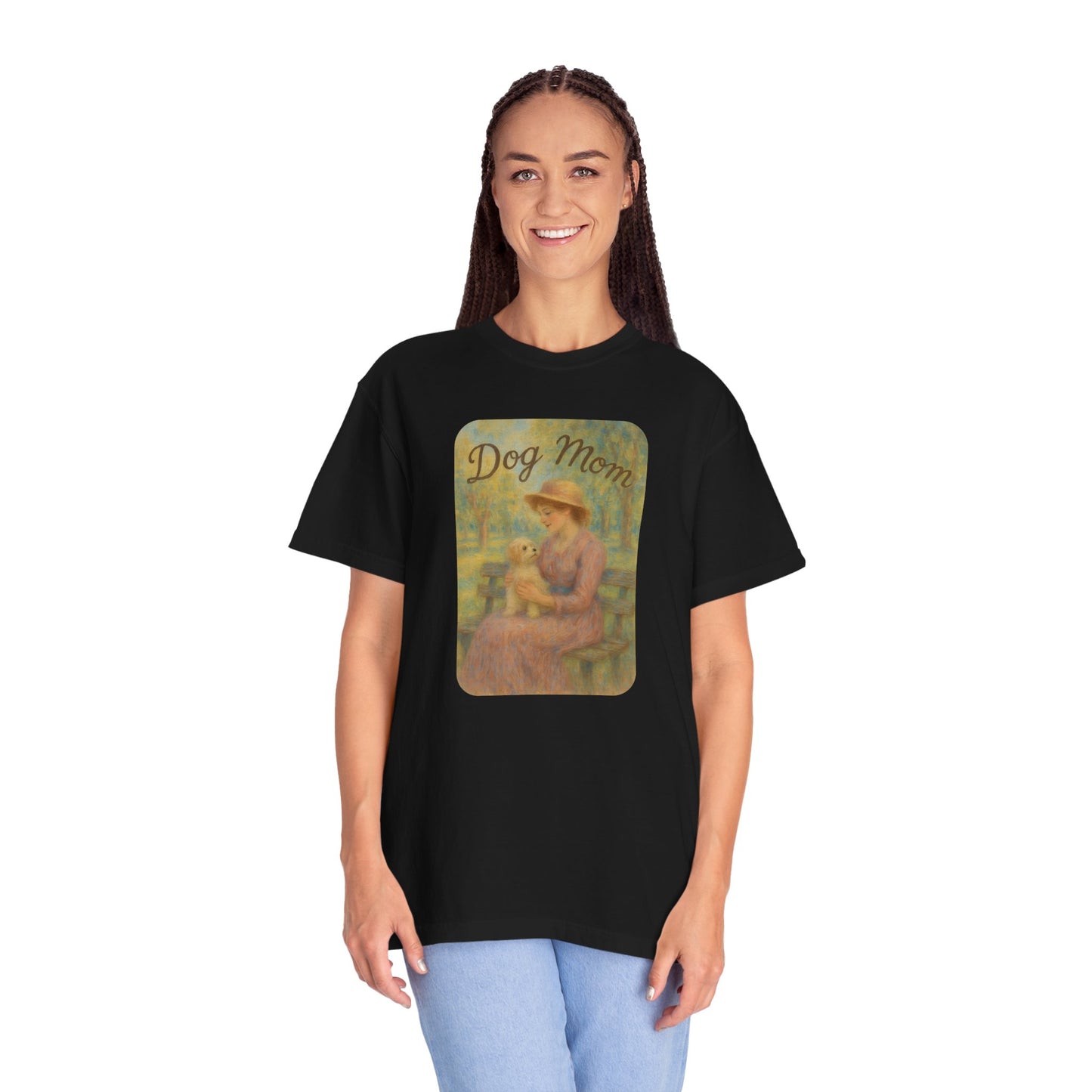 Dog Mom Garment-Dyed T-Shirt - Perfect Gift for Pet Lovers, Casual Wear, Dog Owners, Mother's Day, Dog-Themed Apparel