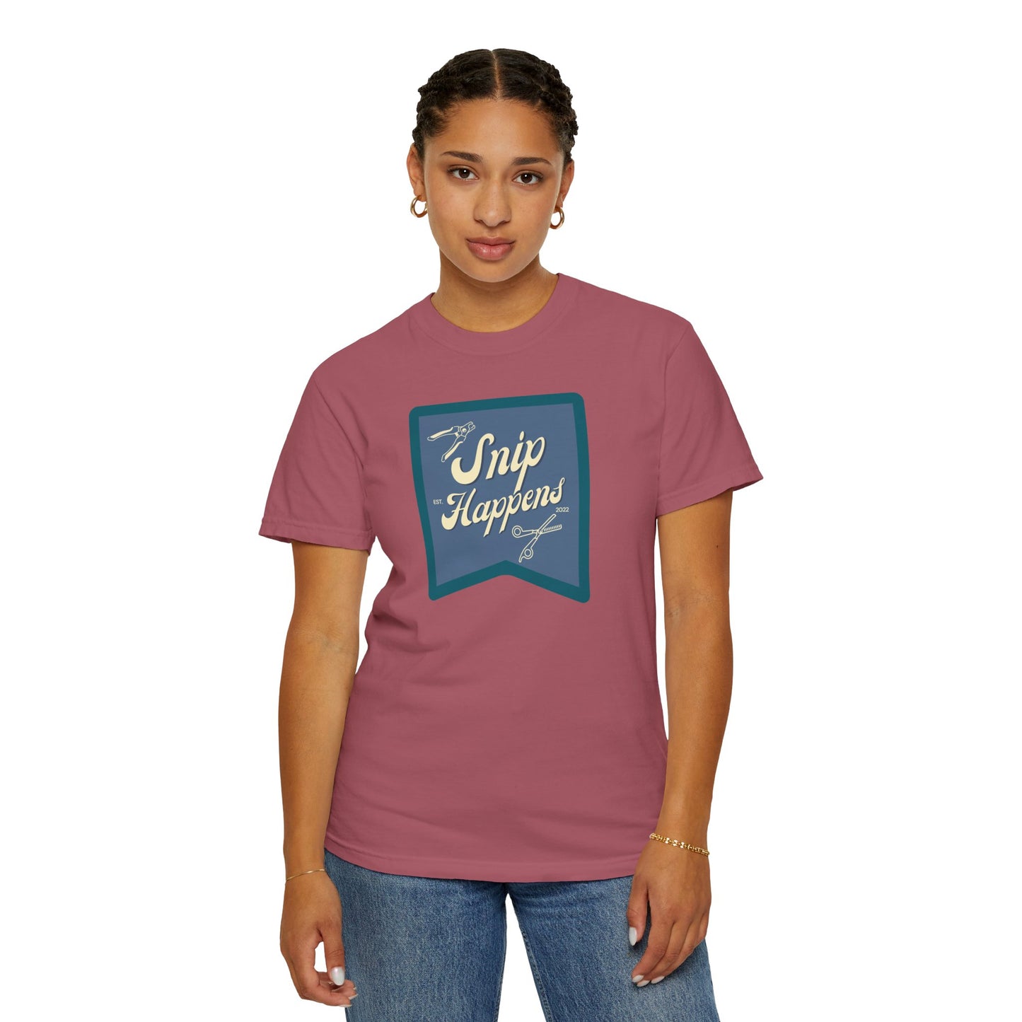 Snip Happens Unisex Garment-Dyed T-Shirt - Fun & Casual Apparel for Stitching Lovers