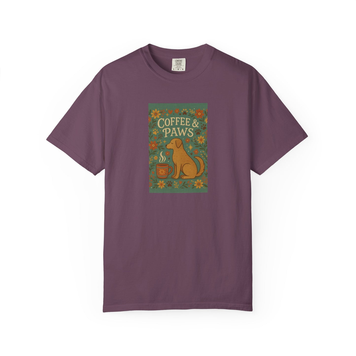 Coffee & Paws Unisex Garment-Dyed T-Shirt