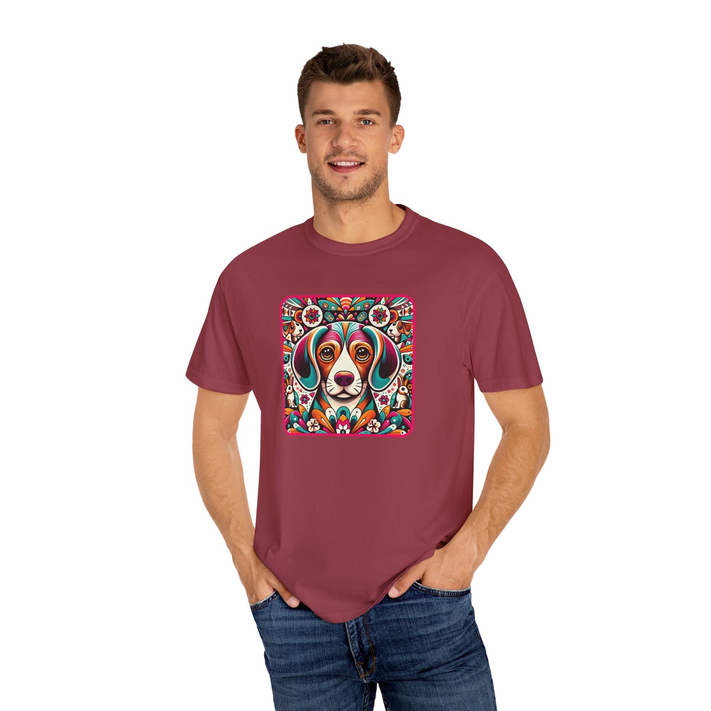 Colorful Dog Art T-Shirt - Perfect for Animal Lovers