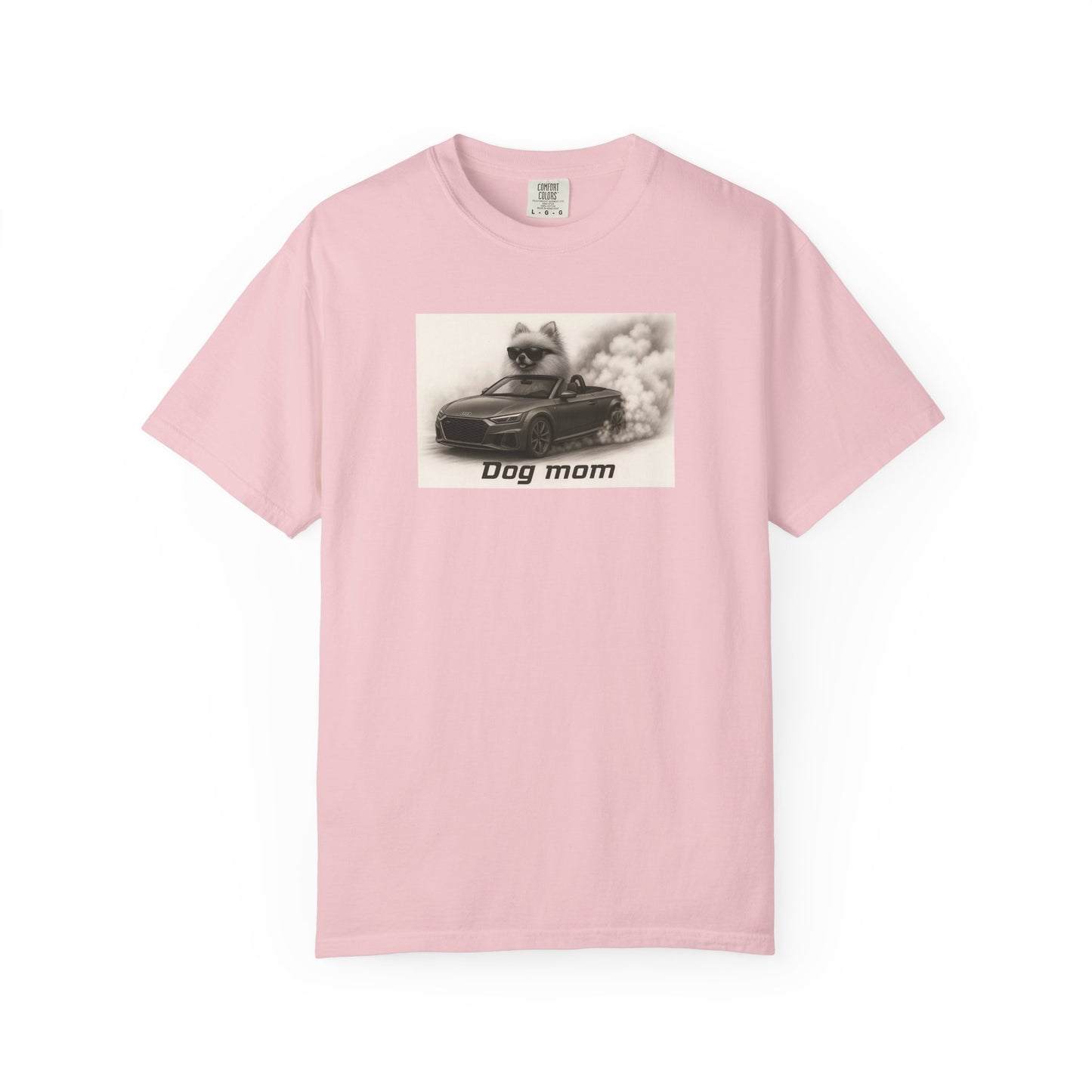Dog Mom - Pomeranian - “Cool Dogs in Cool Cars” T-Shirt Collection