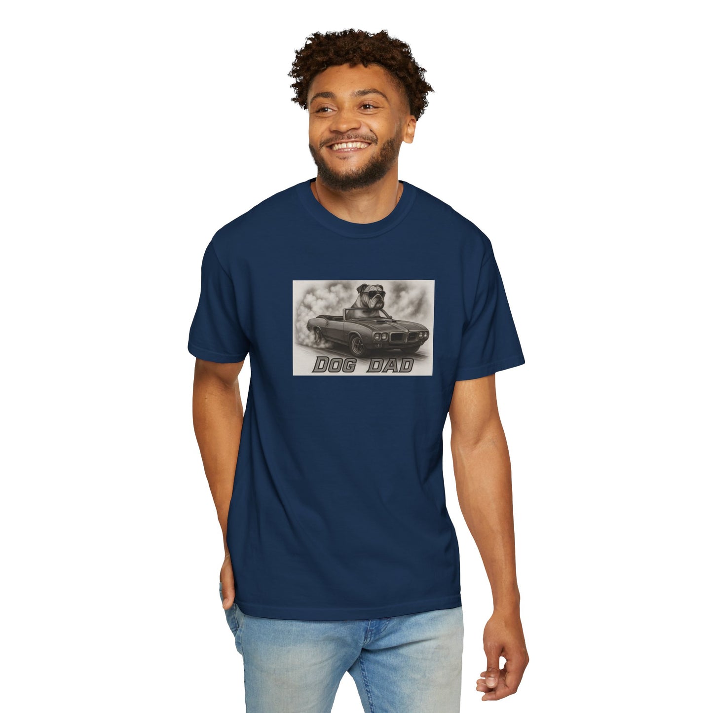 Dog Dad - Bulldog - Cool Dogs in Cool Cars T-Shirt Collection