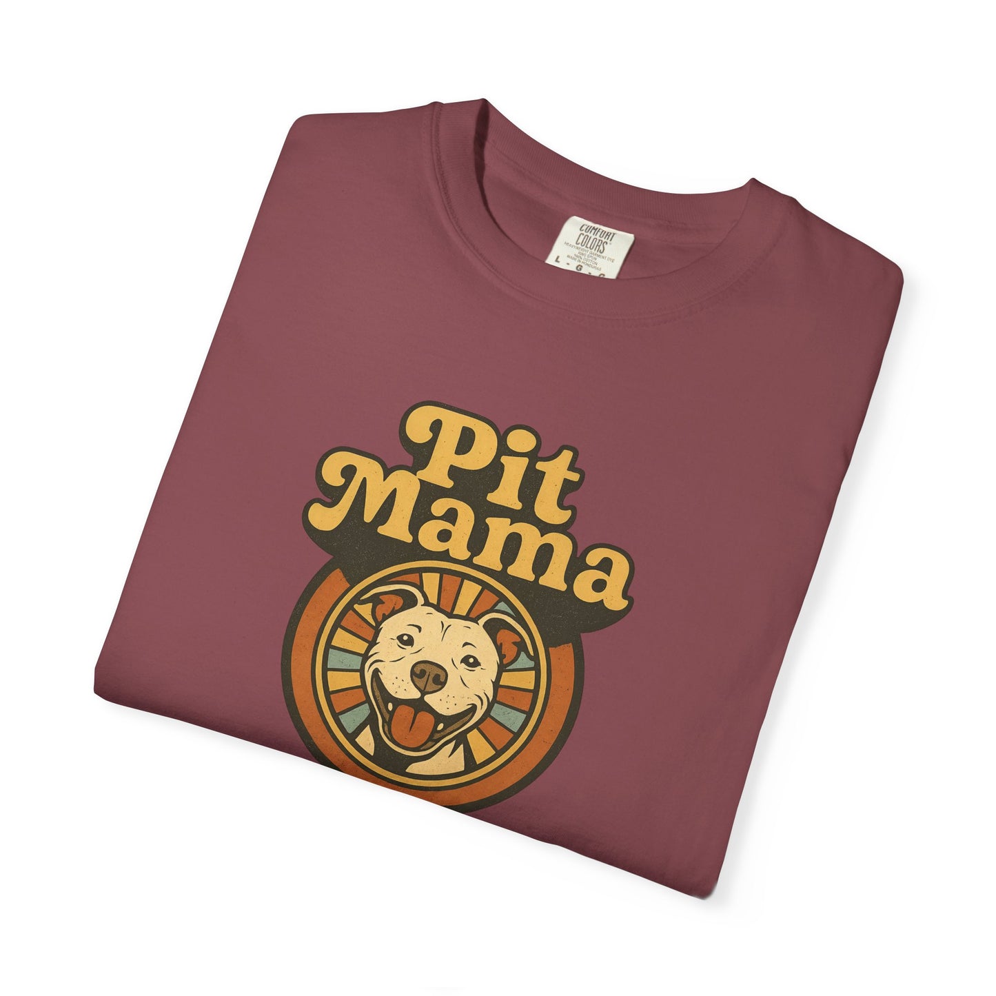 Pit Mama Unisex Garment-Dyed T-shirt | Perfect for Dog Lovers, Animal Advocates, Casual Wear, Mother's Day Gift, Pet Enthusiasts