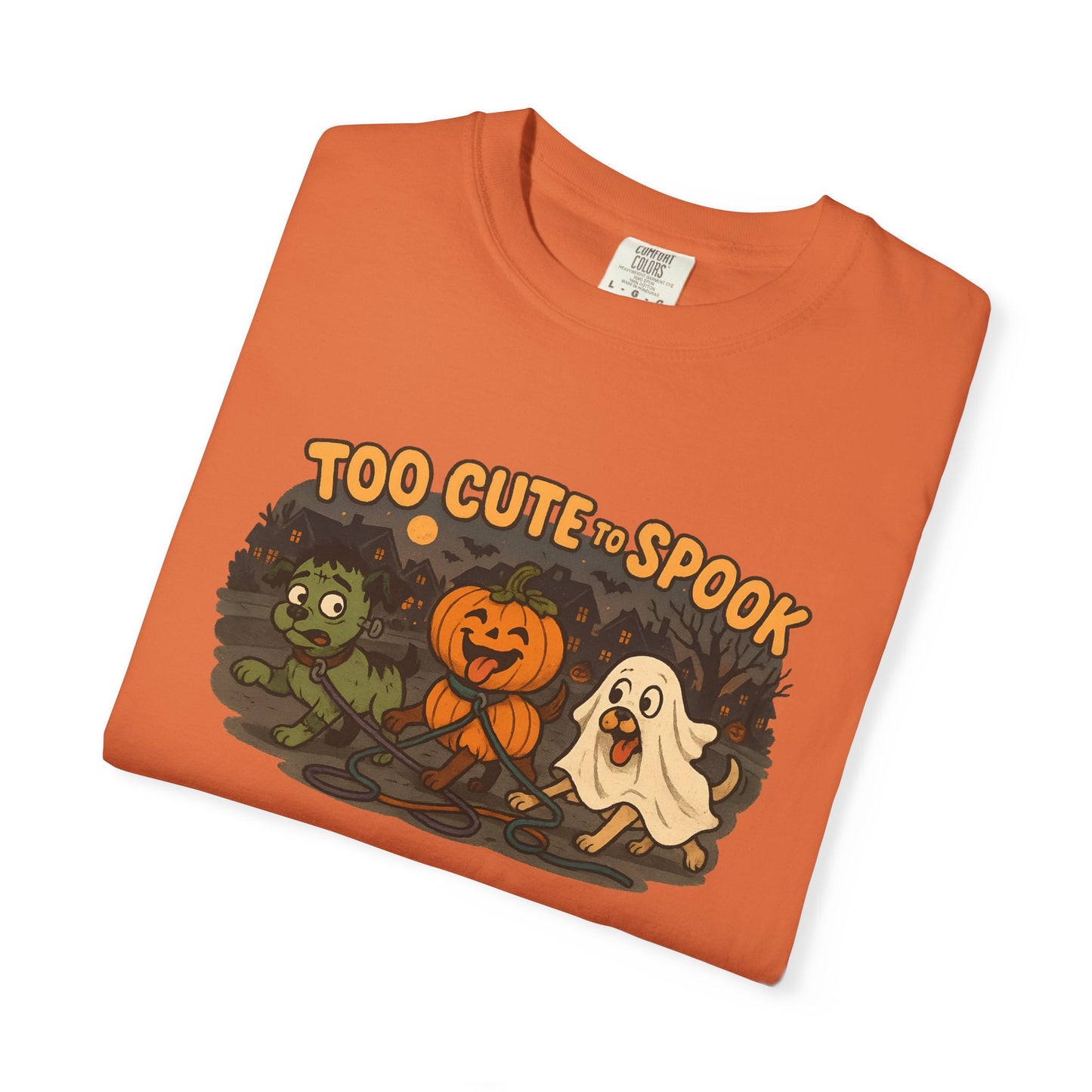 Halloween-Themed Unisex Garment-Dyed T-Shirt, Cute Spooky Tee for Fall, Perfect for Halloween Parties and Casual Wear