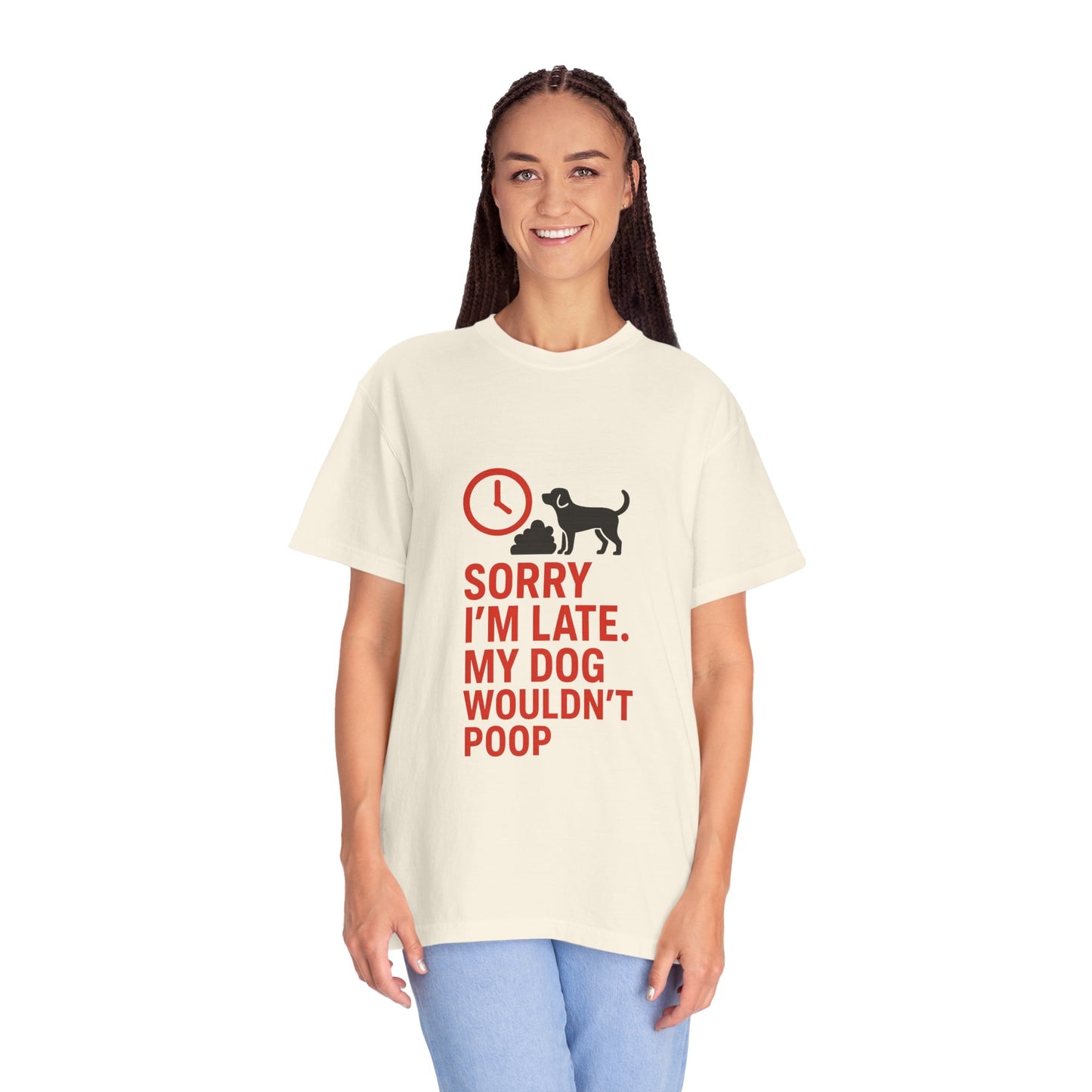 Funny Dog Lover T-Shirt, Sorry I'm Late, Pet Owner Gift, Unisex Tee, Casual Humor Shirt, Dog Mom, Dog Dad Tee