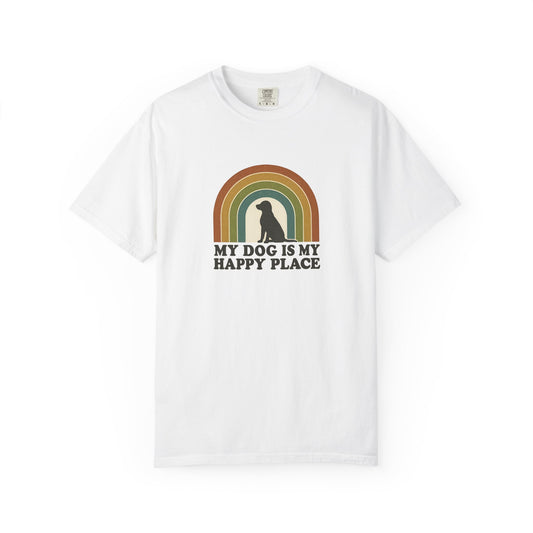 My Dog is My Happy Place T-Shirt, Unisex Pet Lover Shirt, Gift for Dog Moms, Animal Enthusiast Apparel, Cute Dog Parent Tee