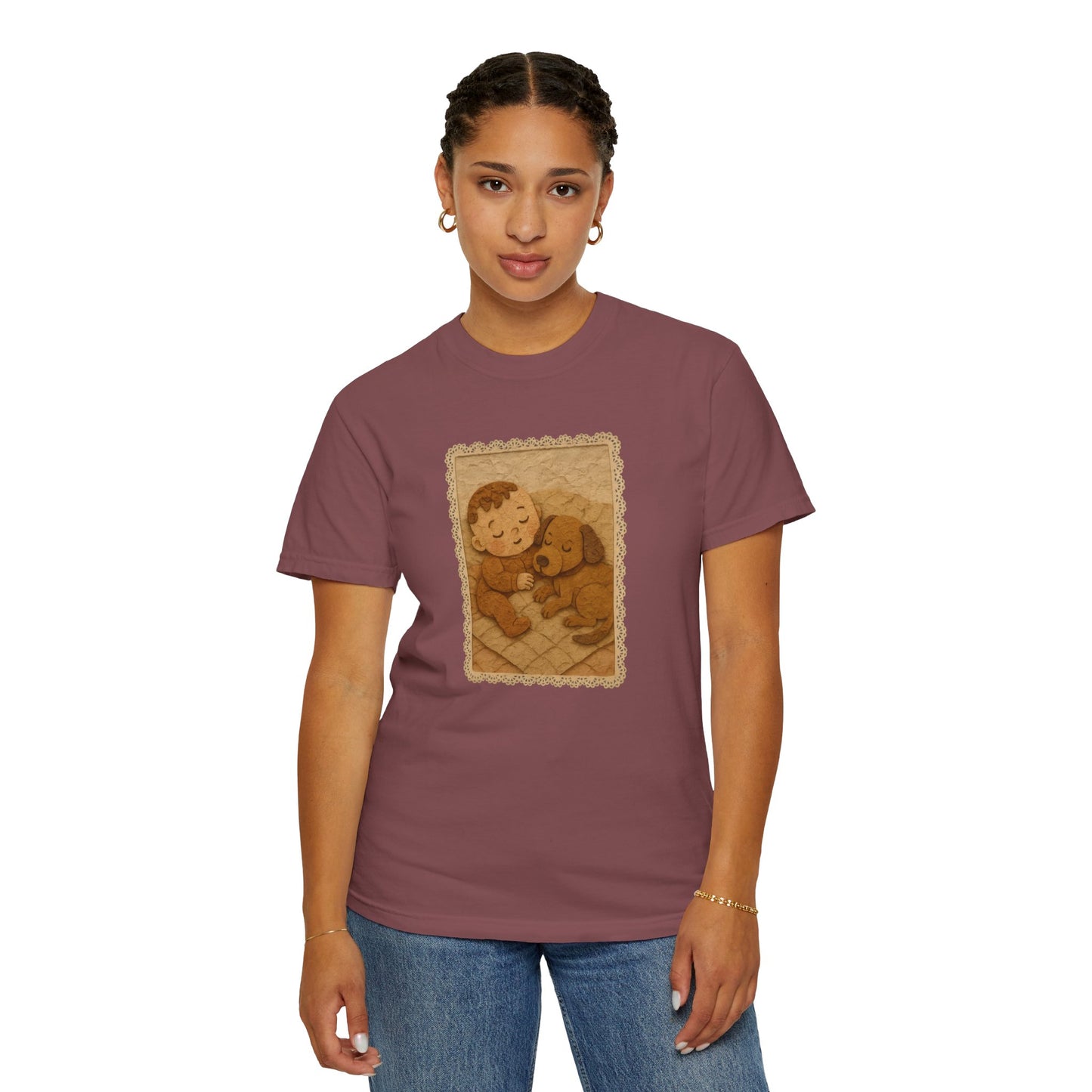 Cute Baby & Puppy Graphic Tee, Cozy Shirt for Dog Lovers and Parents, Gifts for Baby Showers, Birthdays, or Any Celebration