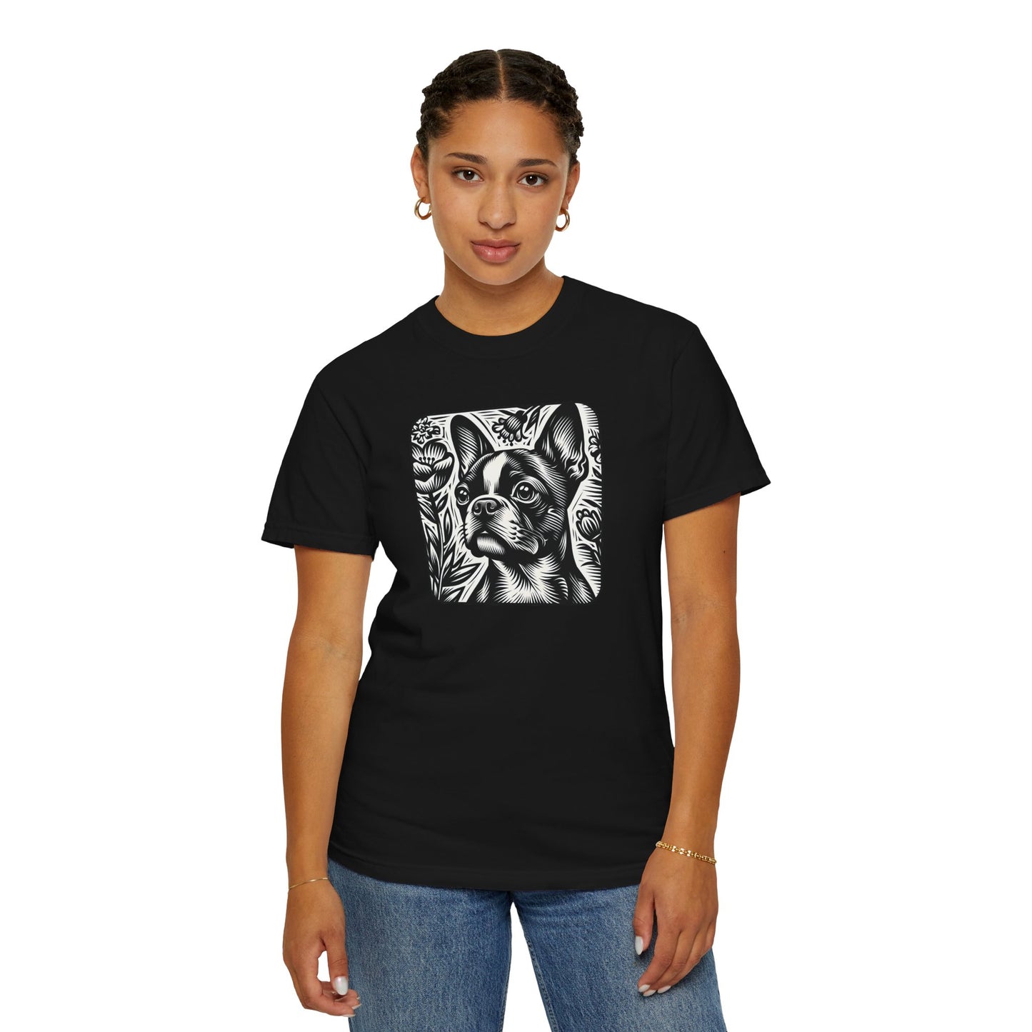 Vintage French Bulldog T-Shirt - Unisex Garment-Dyed Tee