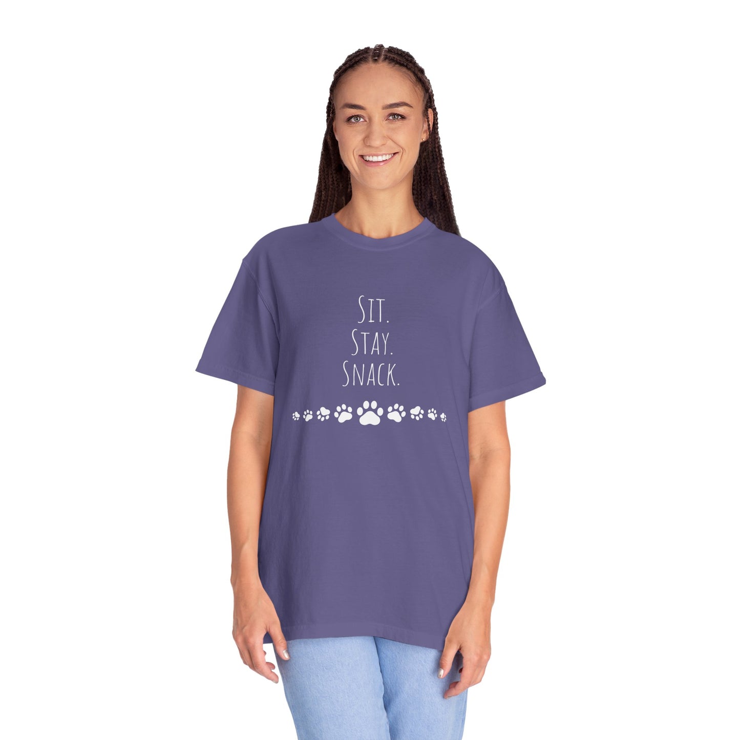 Unisex Pet Lover T-shirt - "Sit. Stay. Snack."