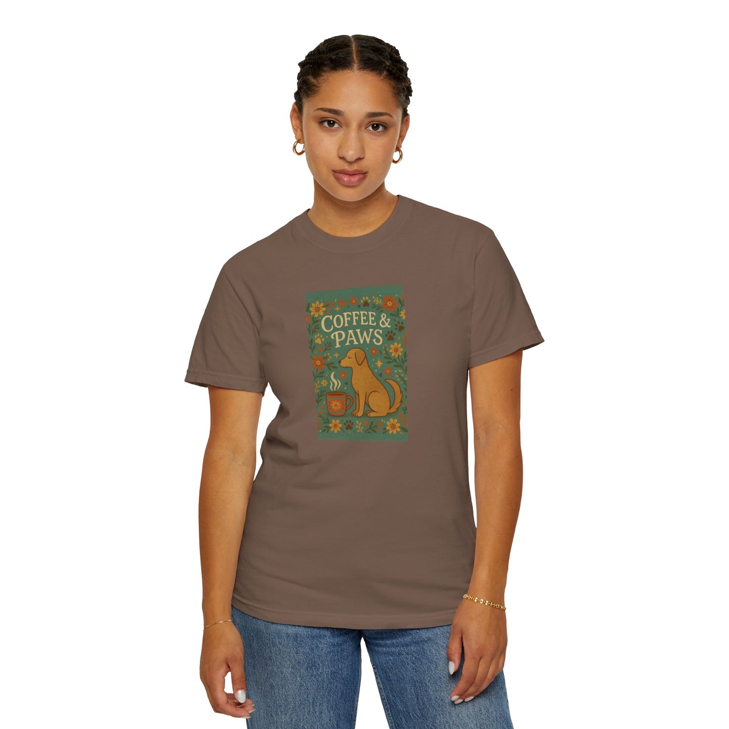 Coffee & Paws Unisex Garment-Dyed T-Shirt