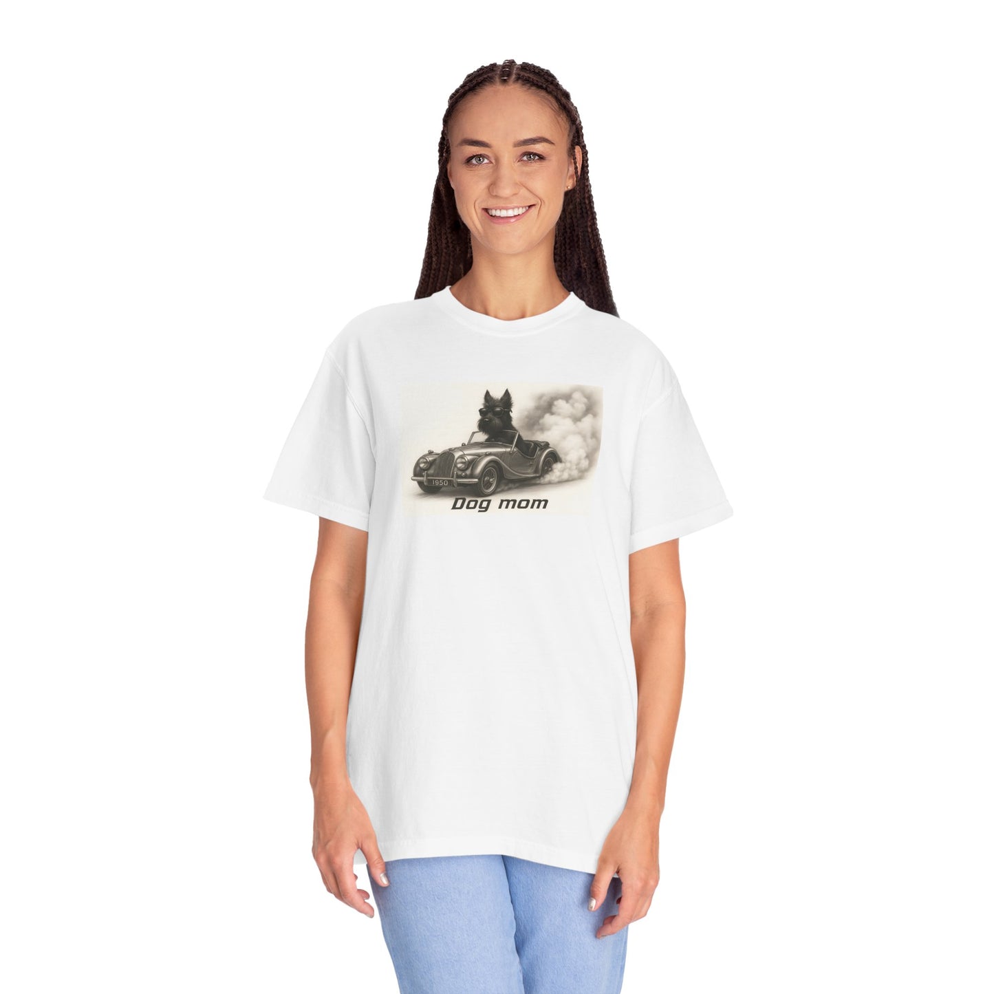 Dog Mom - Scottish Terrier - “Cool Dogs in Cool Cars” T-Shirt Collection