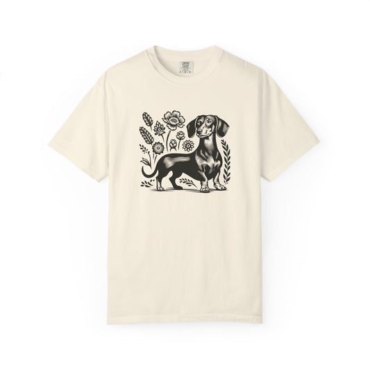 Floral Dachshund Unisex T-Shirt - Comfy Pet Lover Gift