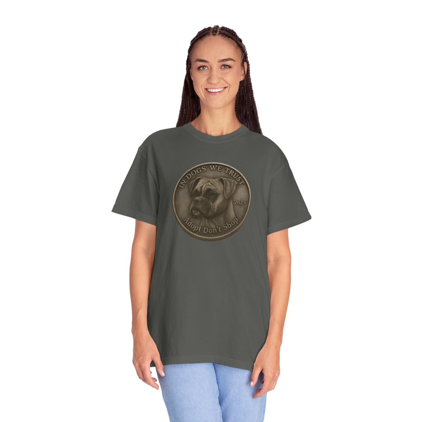 Adopt Don't Shop State Coin T-Shirt Collection - Proud Dog Breed Illustrations