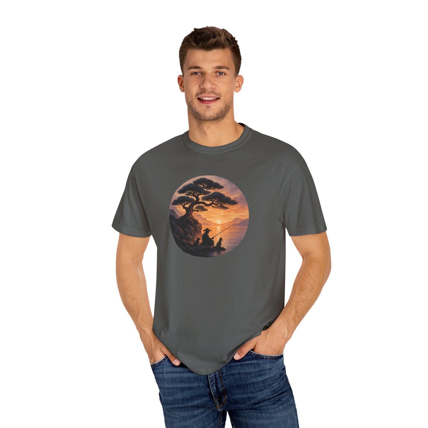 Vintage Sunset Fisherman T-shirt