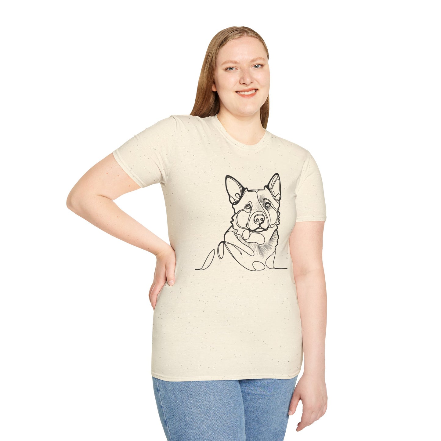 Blue Heeler Line Art Tee – Minimalist Dog Outline Design