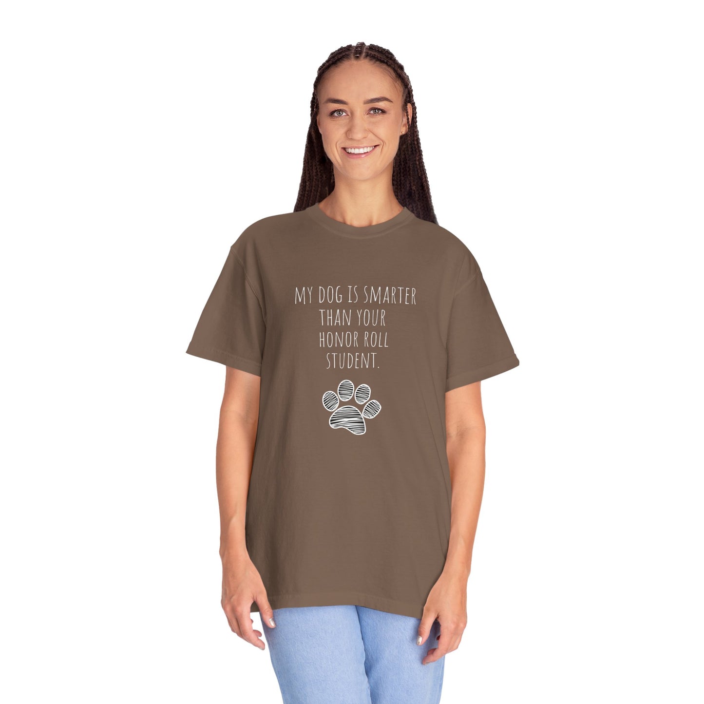 Unisex Dog Lover T-Shirt - "My Dog Is Smarter Than Your Honor Roll Student" - Perfect Gift for Pet Parents